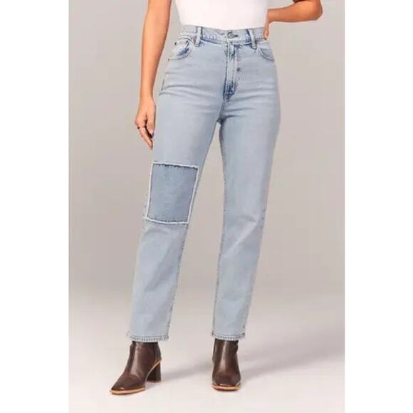 Abercrombie & Fitch Curve Love Ultra High Rise Ankle Straight Jean Size 27 - Picture 1 of 8